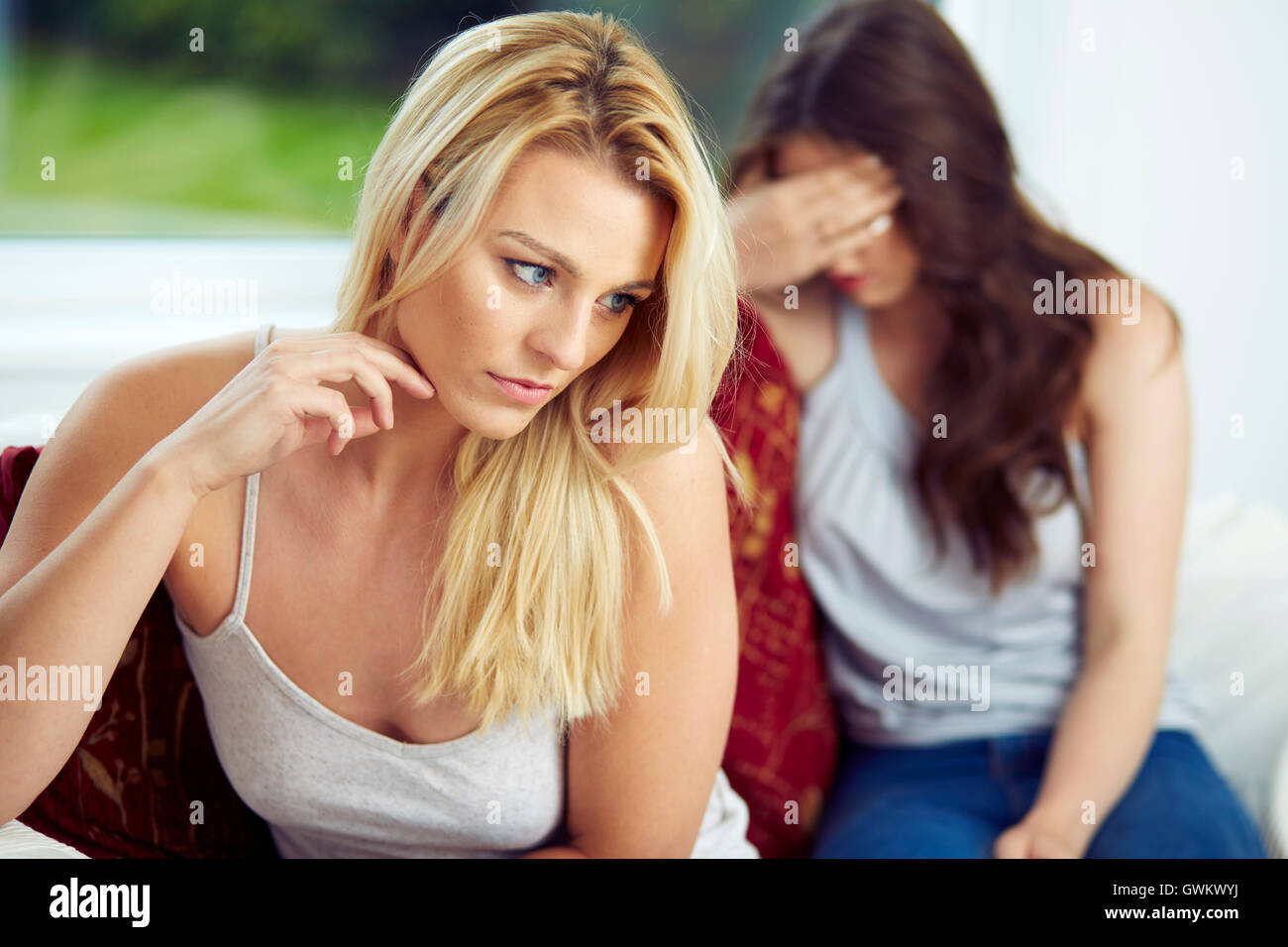 Two women arguing Stock Photo