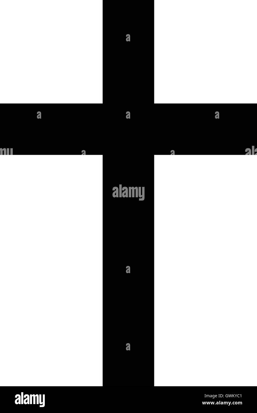 Christian cross symbol, isolated cross icon, black and white vector ...