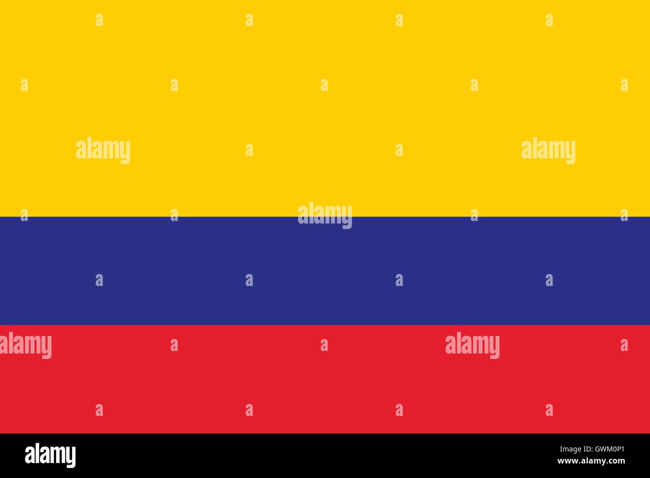 Colombia flag, official colors and proportion, accurate vector illustration. Stock Vector
