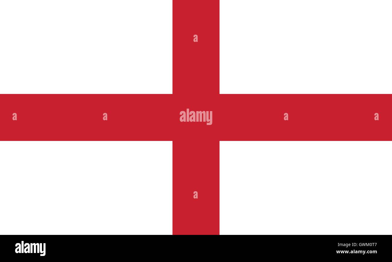 The England flag, St George's Cross, official colors and proportion, accurate isolated vector illustration. Stock Vector