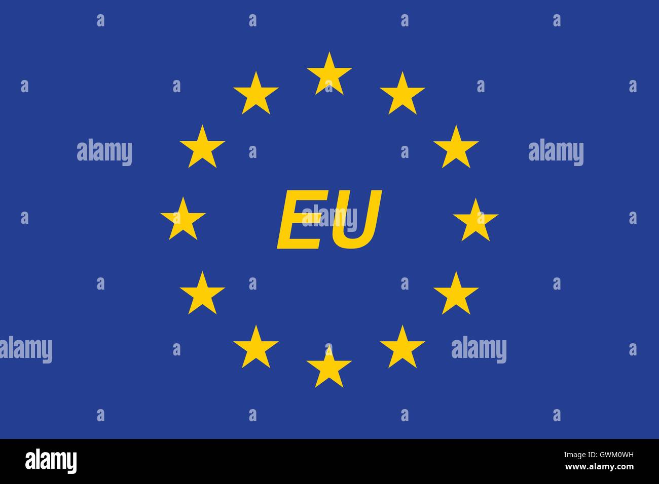European Union flag with EU letters, EU flag variation with EU letters