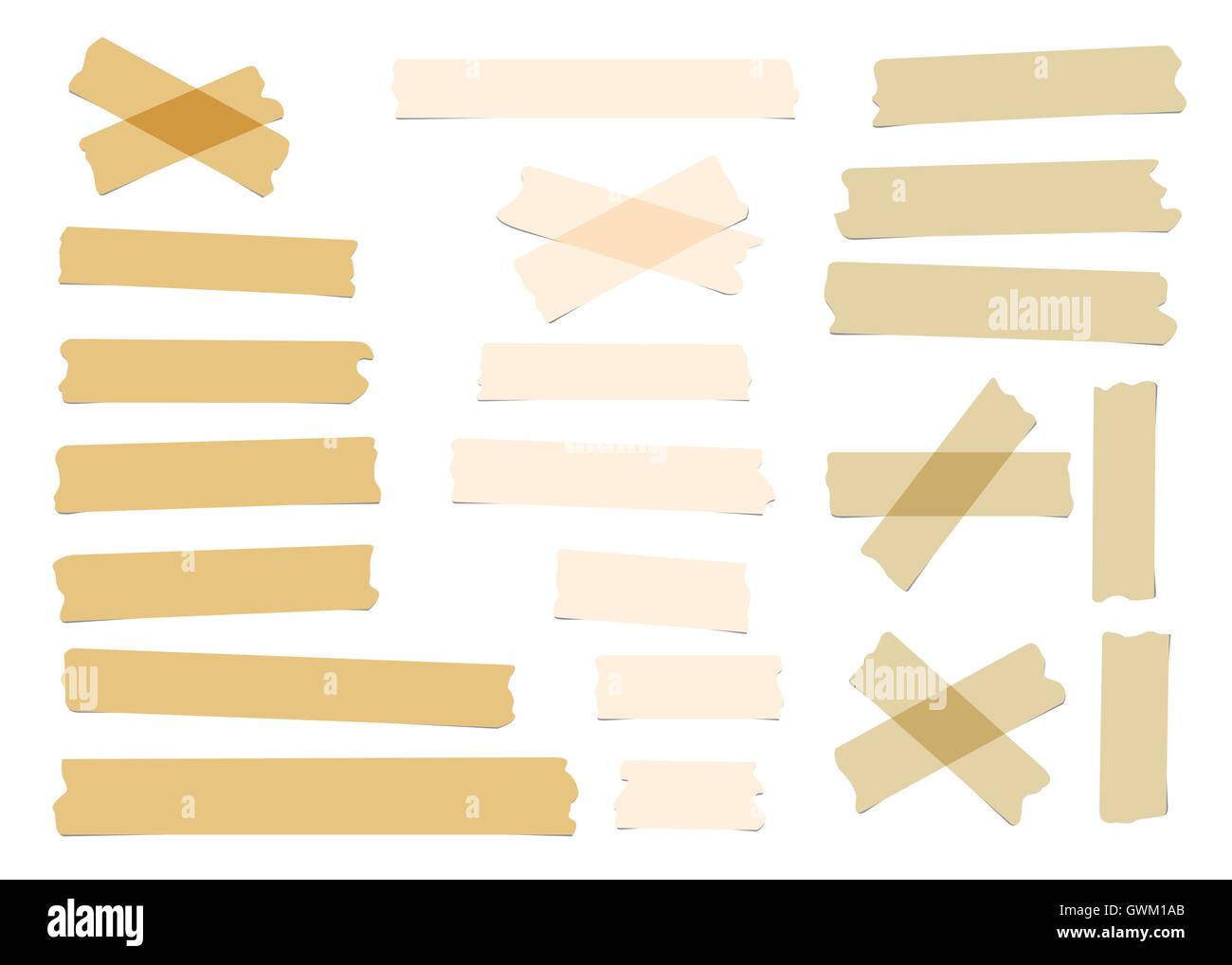 Sticky Type Torn different size white hi-res stock photography and images - Alamy