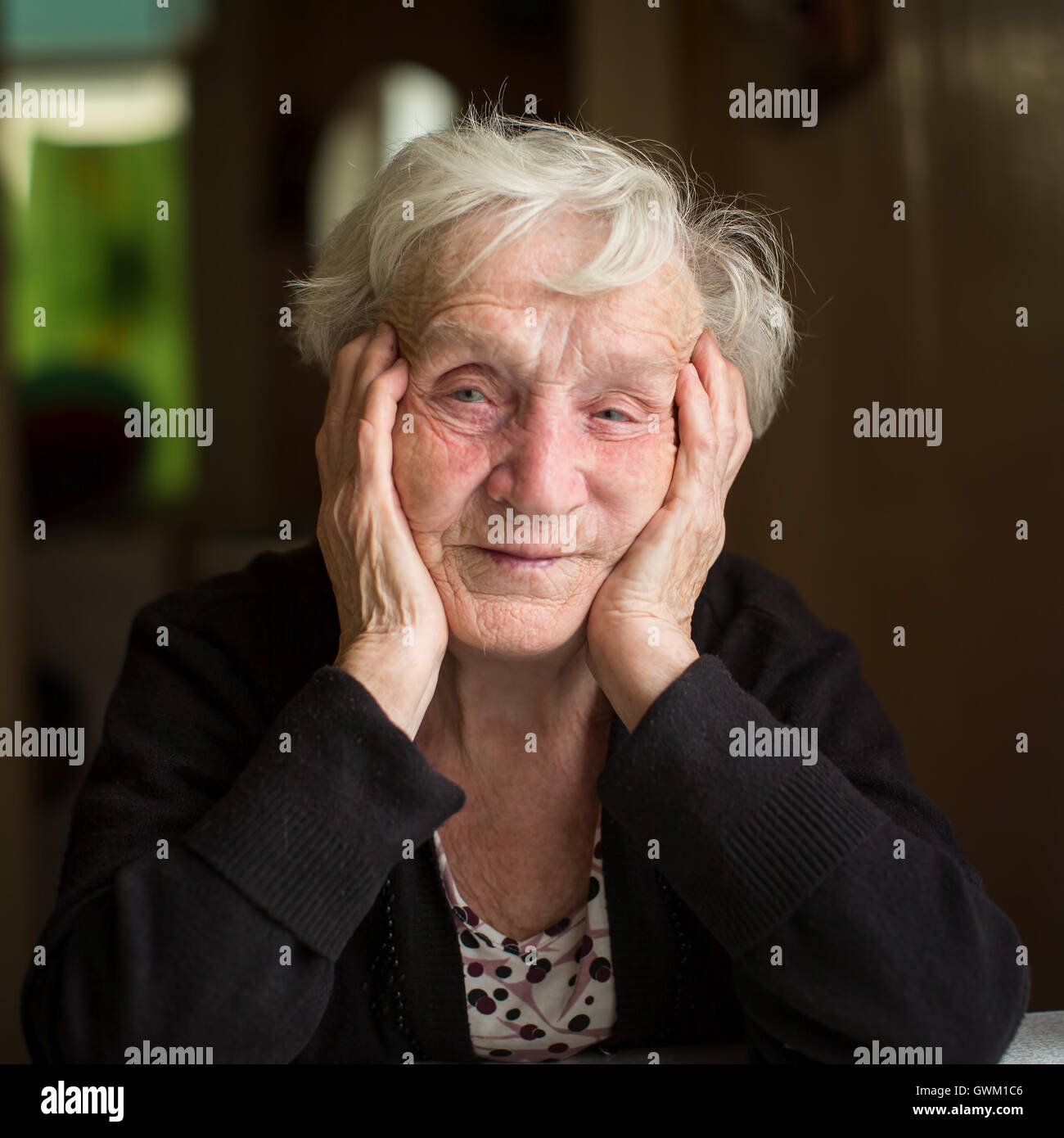 Portrait of russian old women. Stock Photo