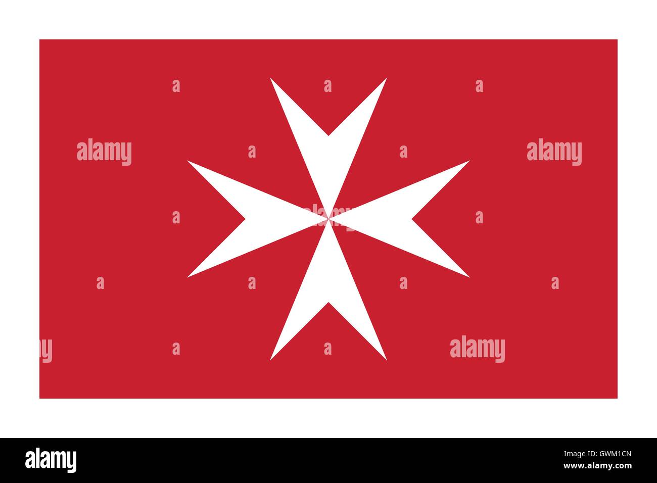 Malta flag civil variant, correct color and proportion, accurate vector illustration. Stock Vector