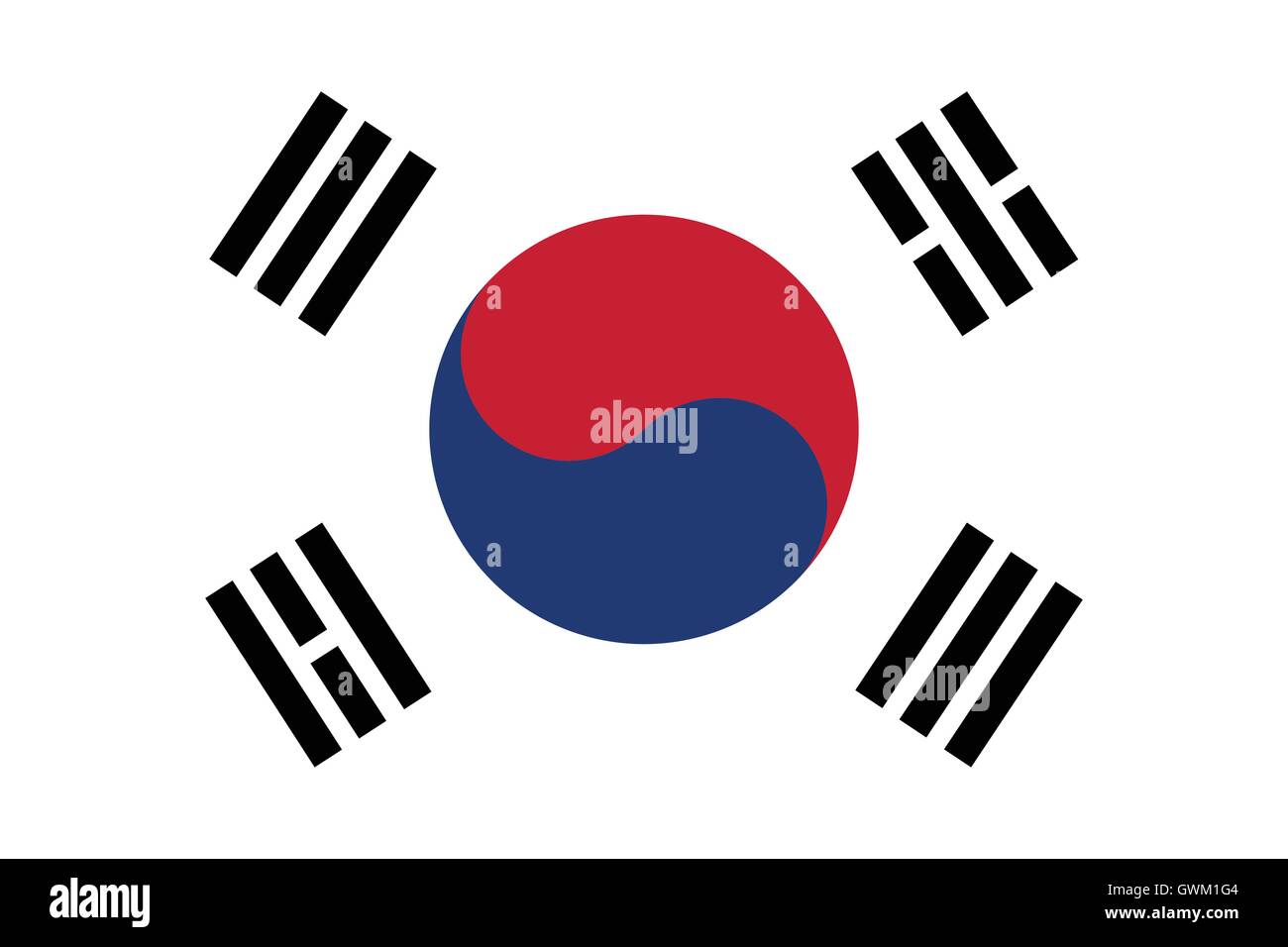 South Korea Flag , accurate vector illustration. Stock Vector