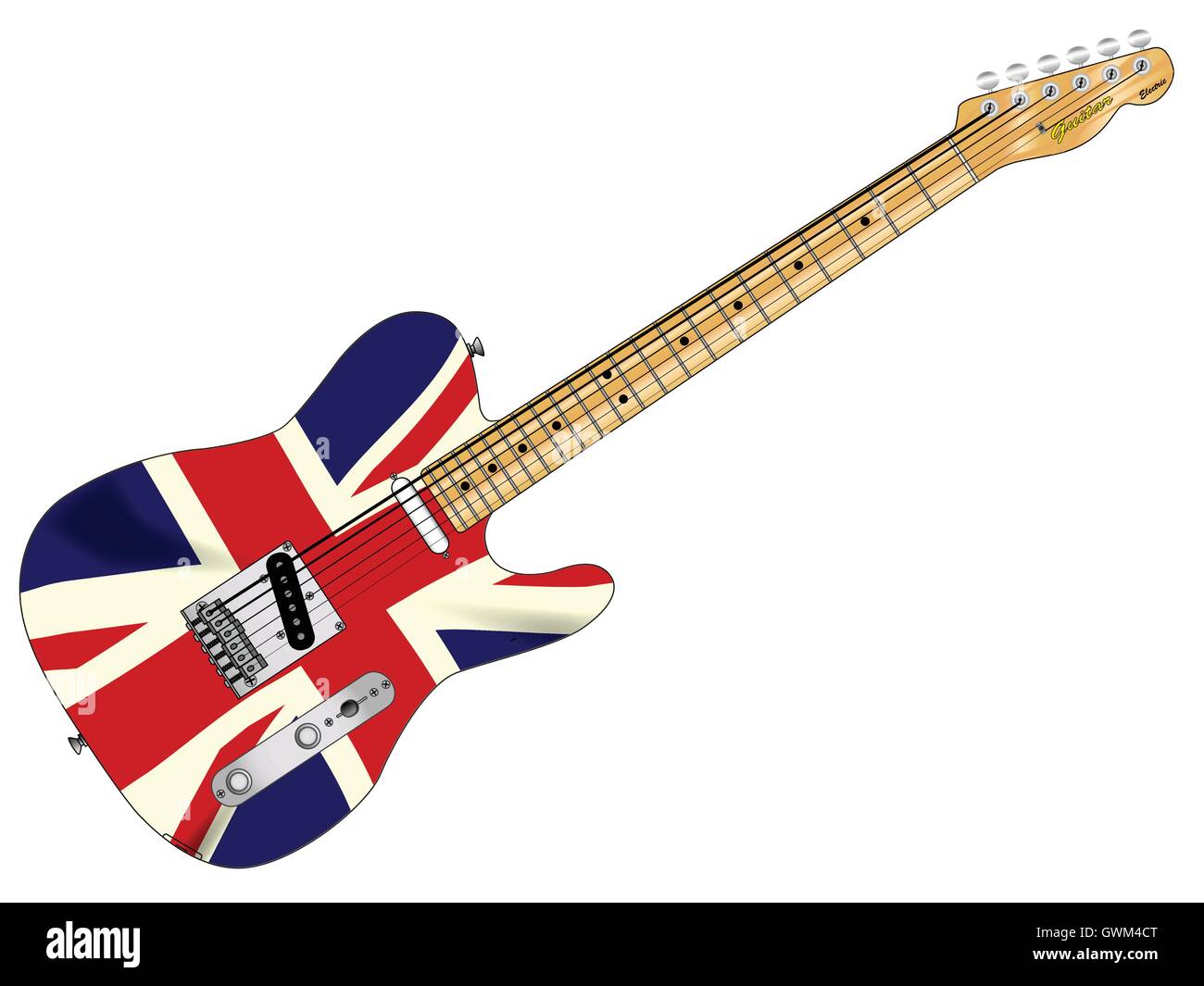 Electric guitar union jack hi-res stock photography and images - Alamy