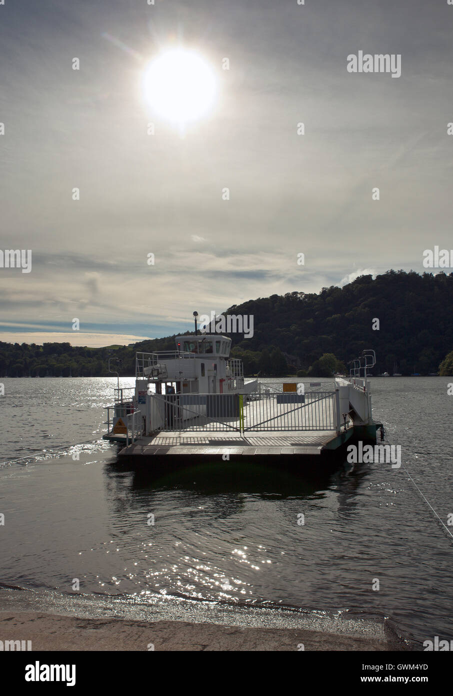 Lake Windermere ferry, Lake District. Stock Photo