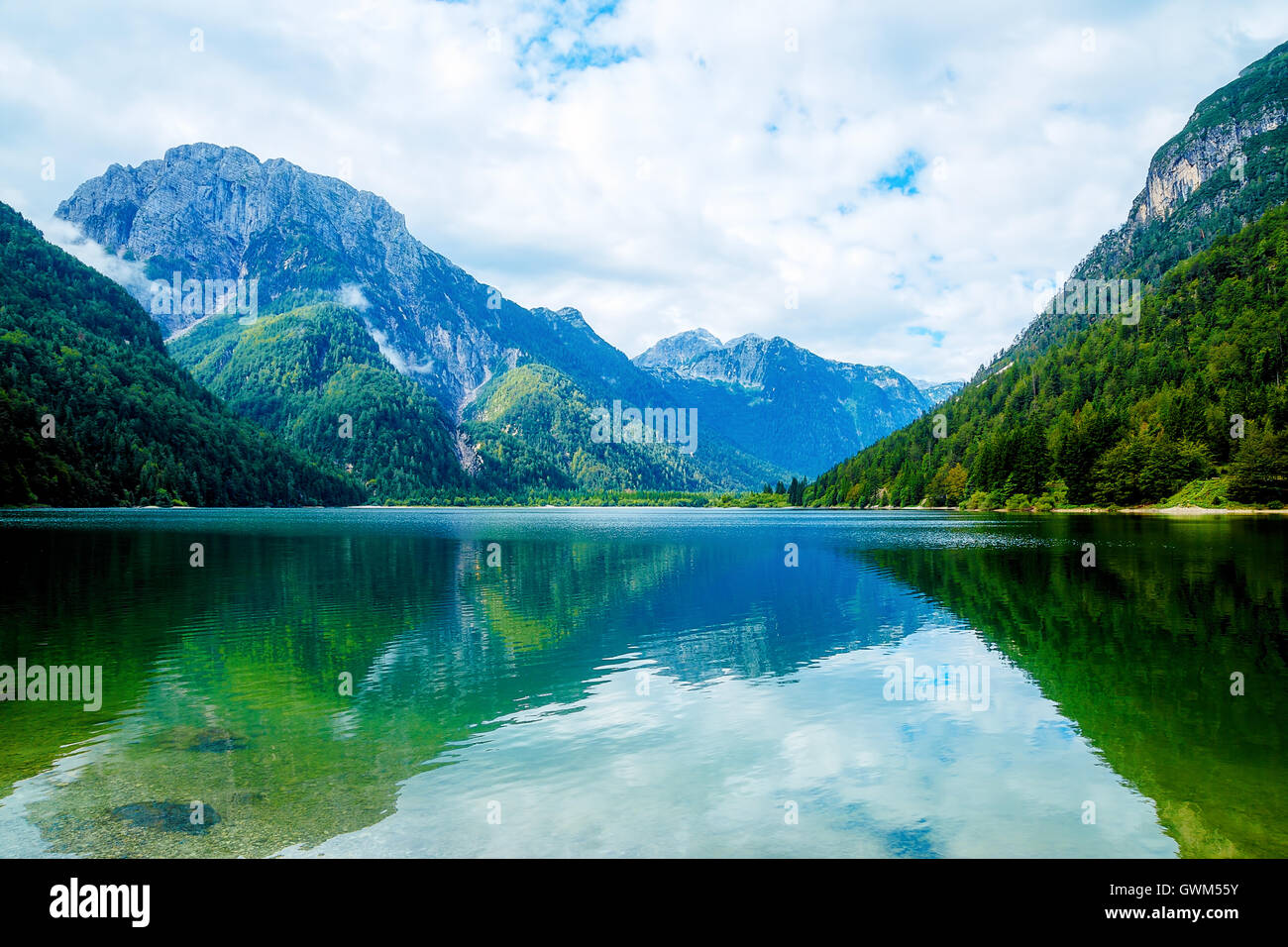 Beautiful landscape, lake with mountain in background Stock Photo - Alamy