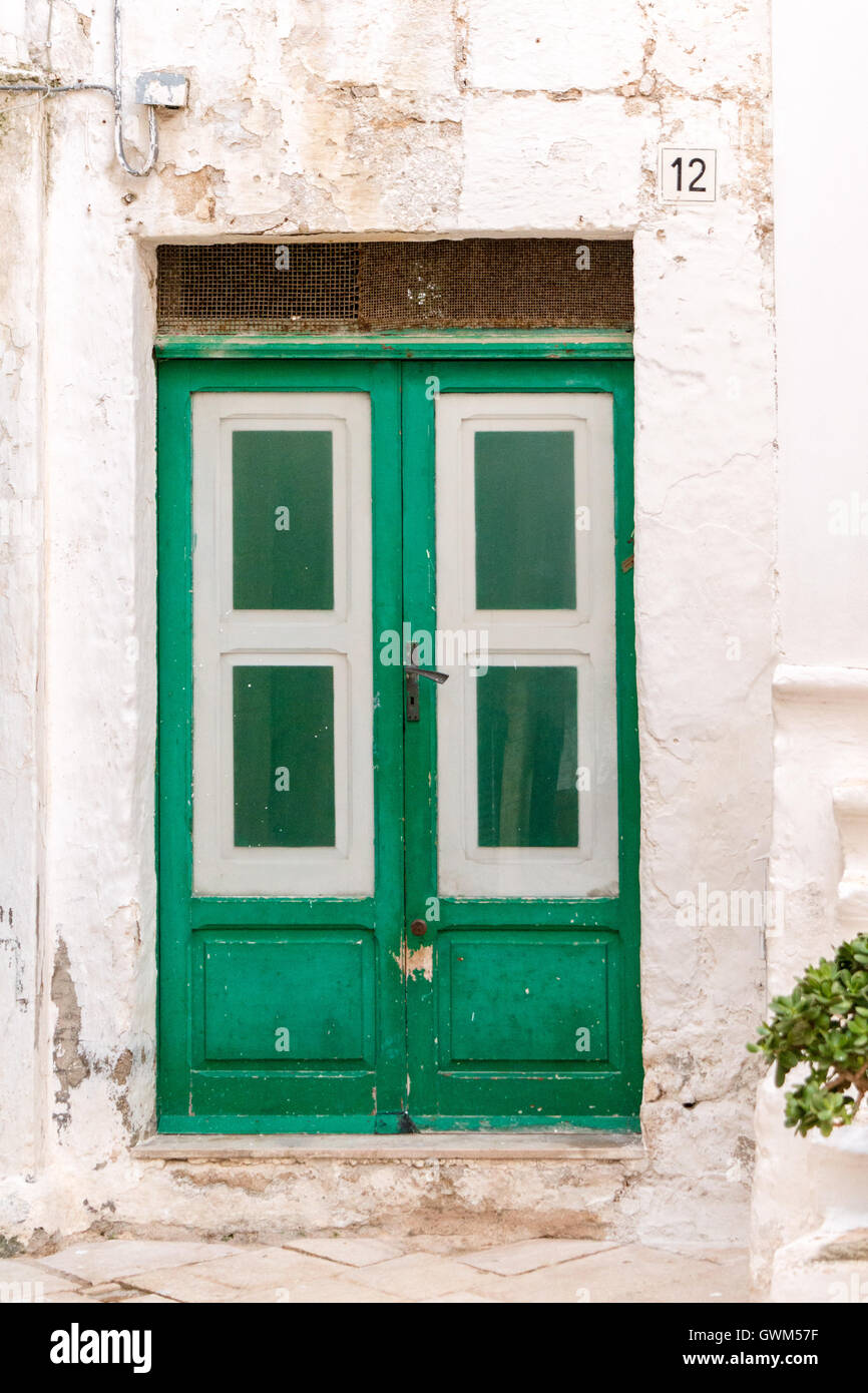 old green wood door Stock Photo