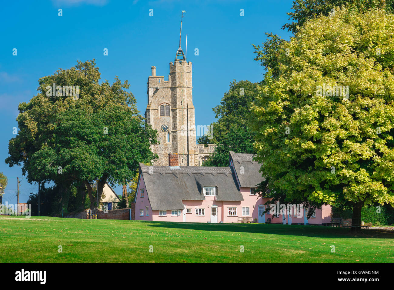 England traditional village, view in summer of the village green in