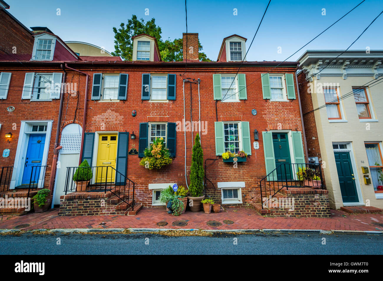 Historic houses and a street in Annapolis, Maryland Stock Photo Alamy
