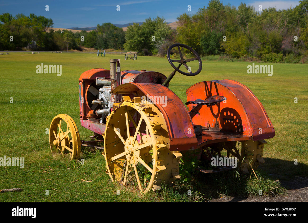 Tractor, Bill Carson Memorial Park, Helena, Montana Stock Photo Alamy