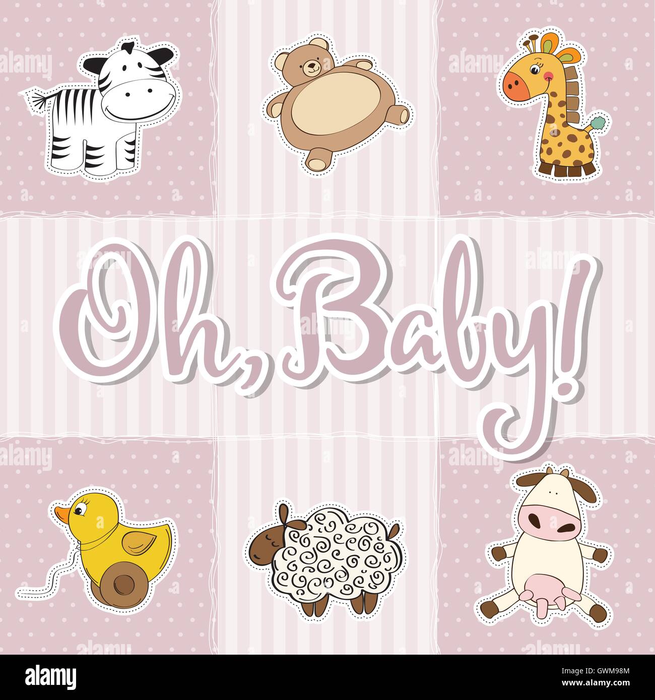 baby girl shower card Stock Vector Image &amp; Art - Alamy