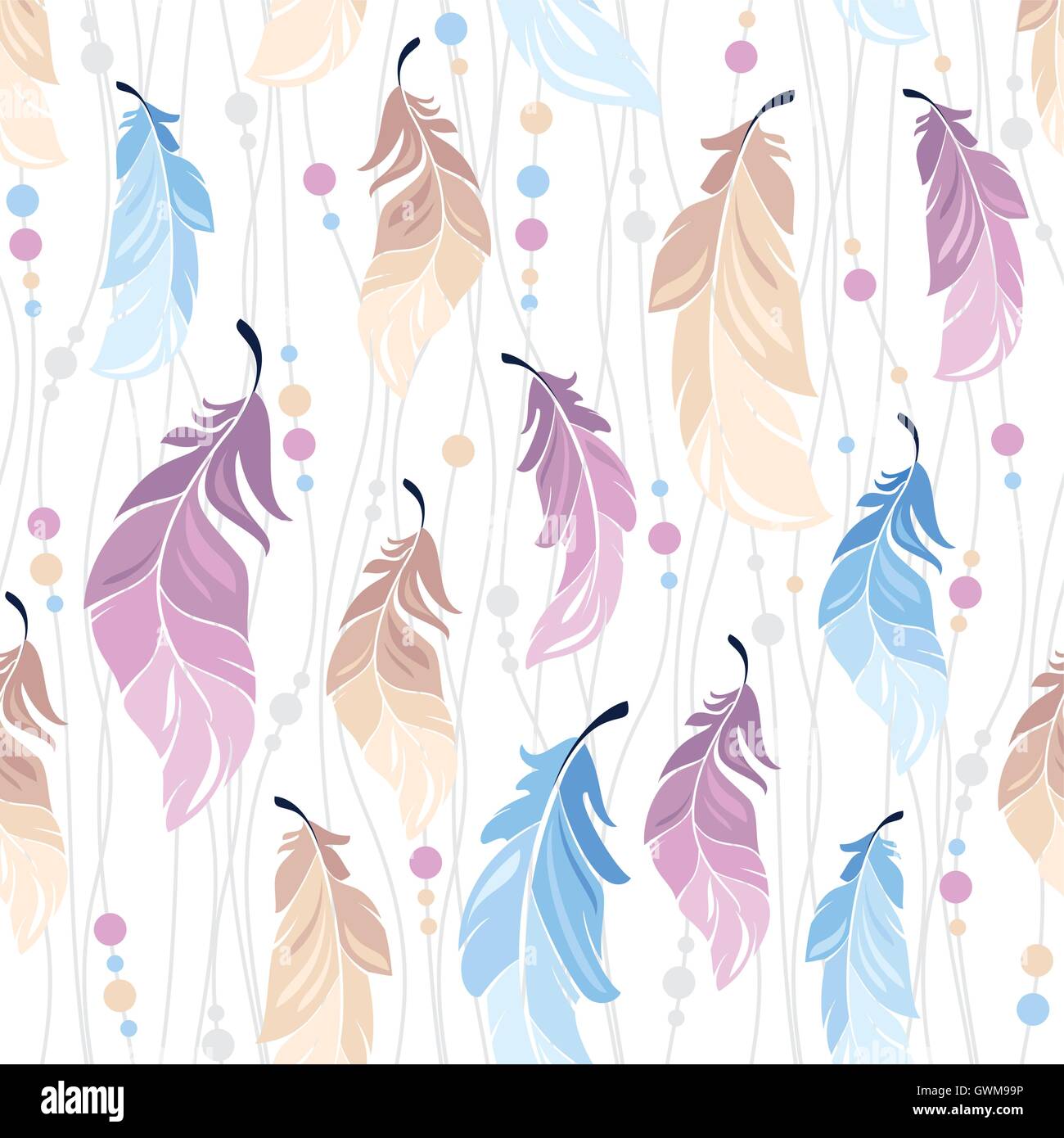 Seamless pattern with feathers Stock Vector Image & Art - Alamy