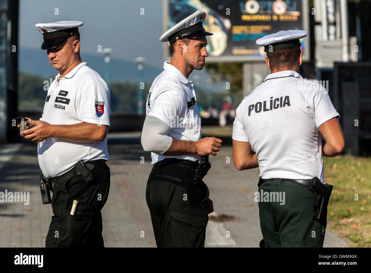 Slovak police in the streets of Bratislava, Slovakia, Europe Stock Photo -  Alamy