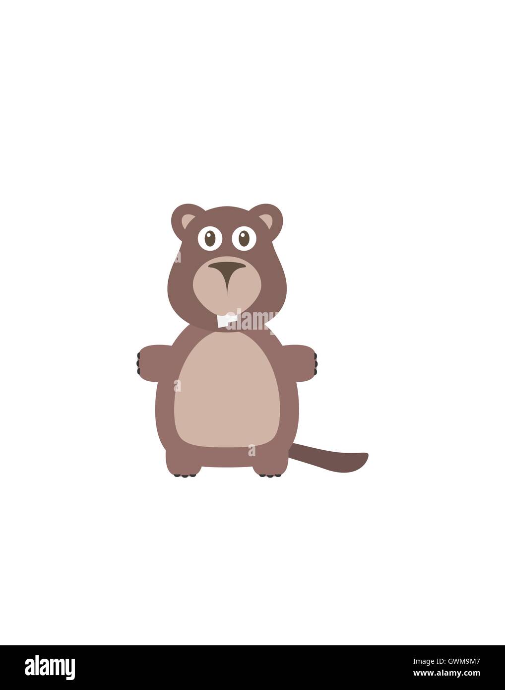 Funny beaver character Stock Vector