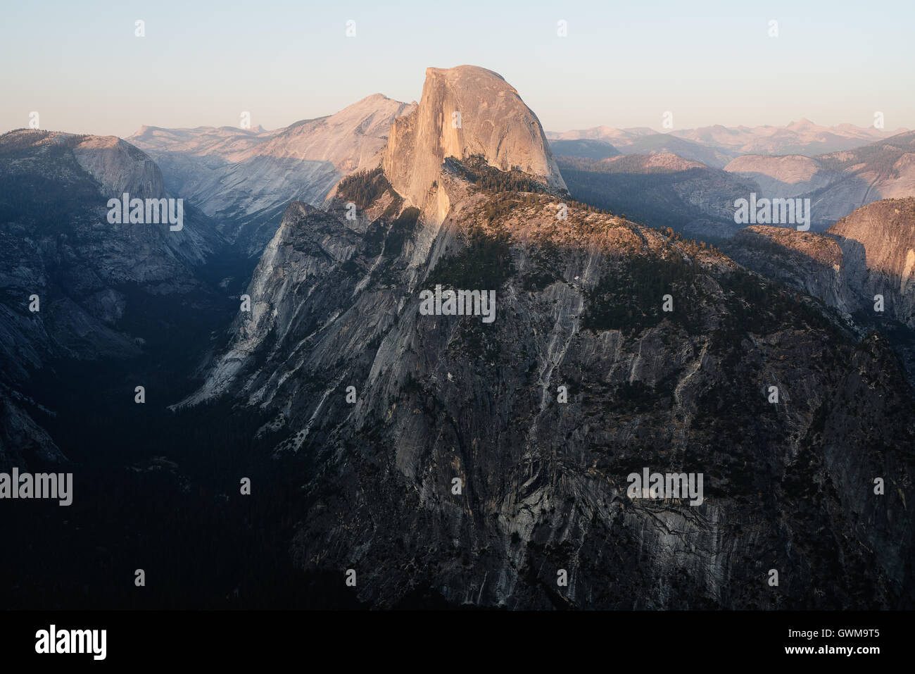 Half Dome seen in evening light Stock Photo