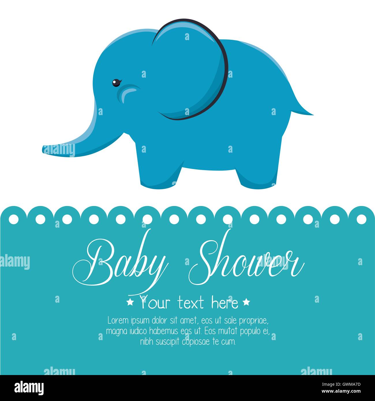 card baby shower elephant cute isolated Stock Vector Image & Art - Alamy