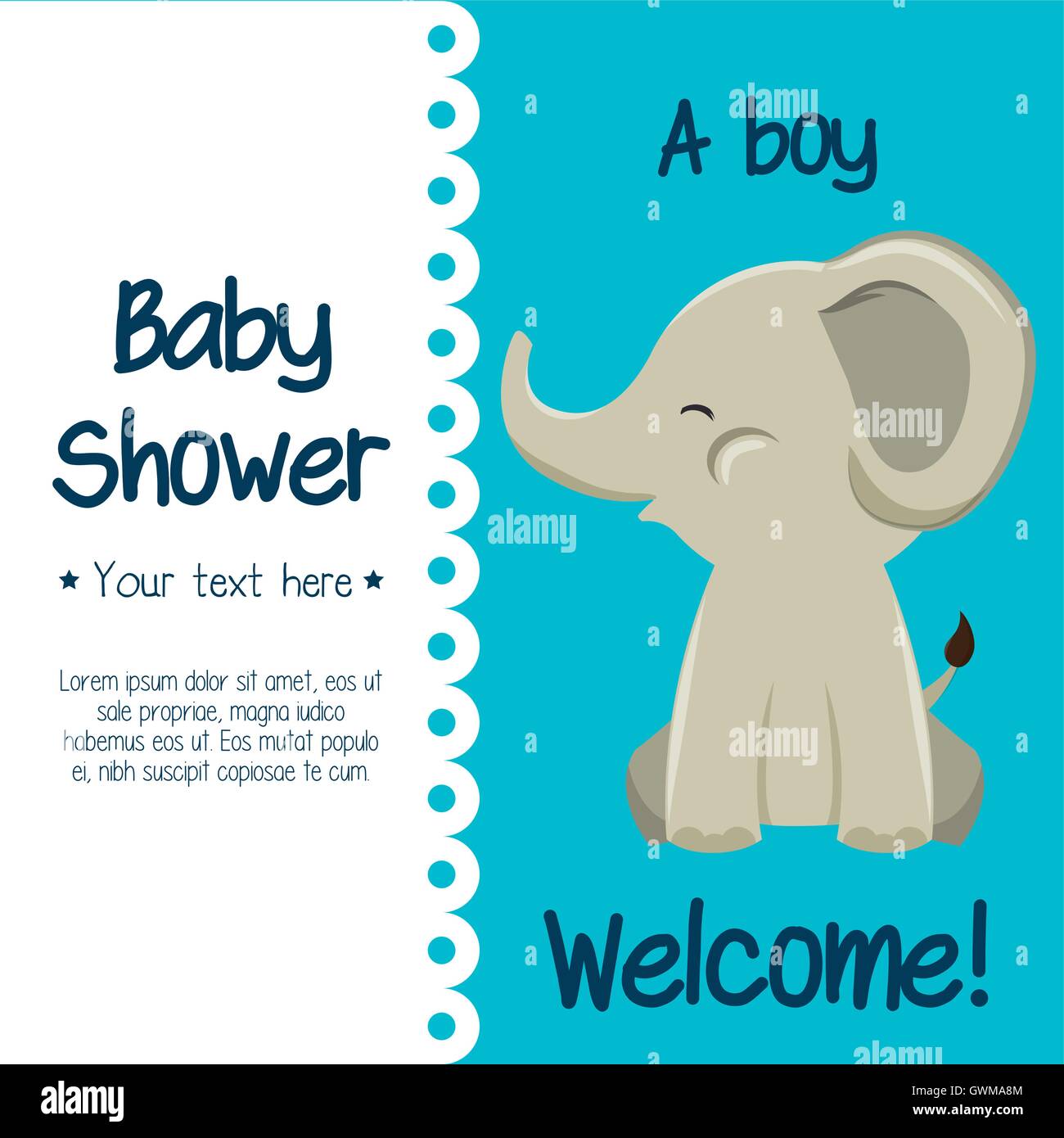 card baby shower elephant cute isolated Stock Vector Image & Art - Alamy