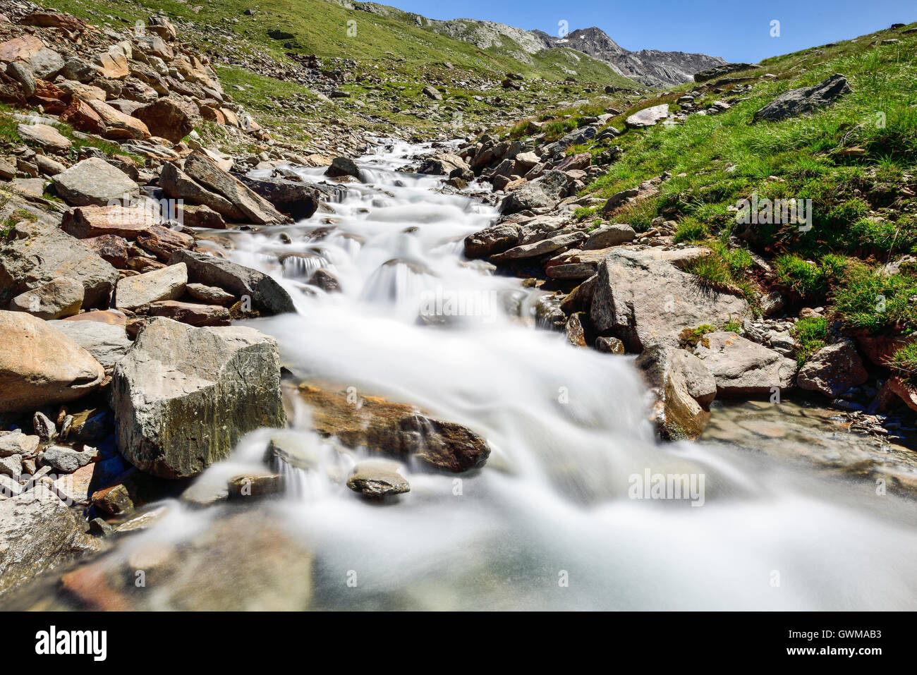 Alpine mountain stream Stock Photo