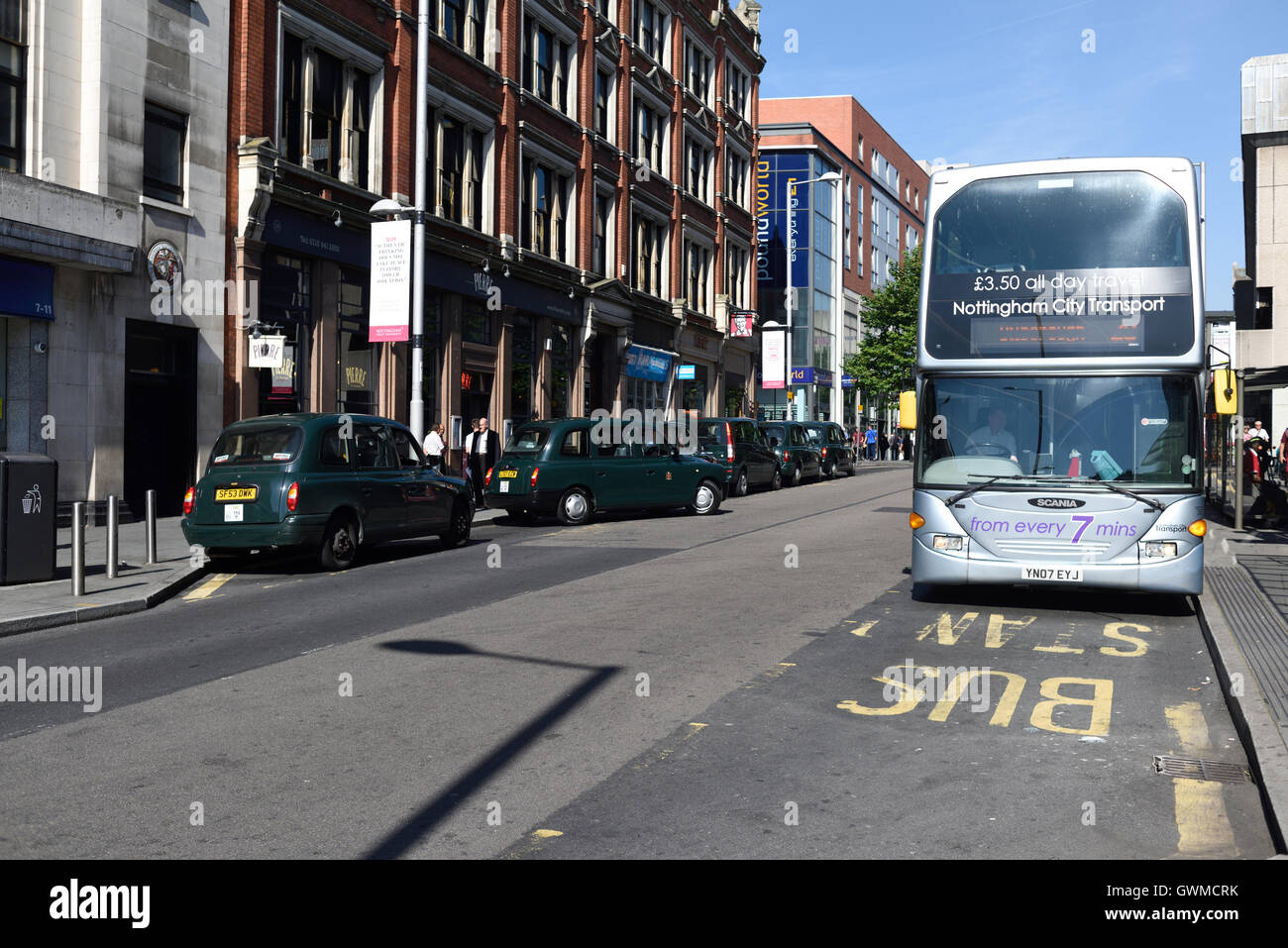 Nottingham City Centre ,Milton Street Traffic,UK Stock Photo Alamy