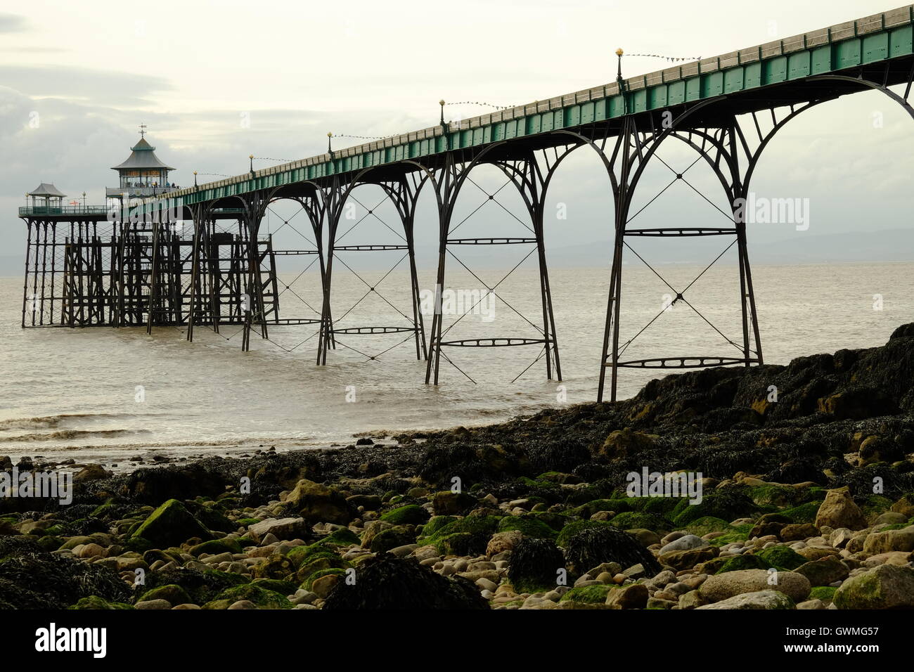 Clevedon pier on the north Somerset coast of the Bristol Channel