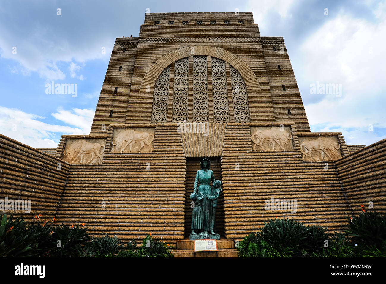 The Voortrekker Monument is situated in Pretoria, South Africa. Built in memory of the Voortrekkers, pioneers who left the Cape Colony in the thousands between 1835 and 1854. Stock Photo