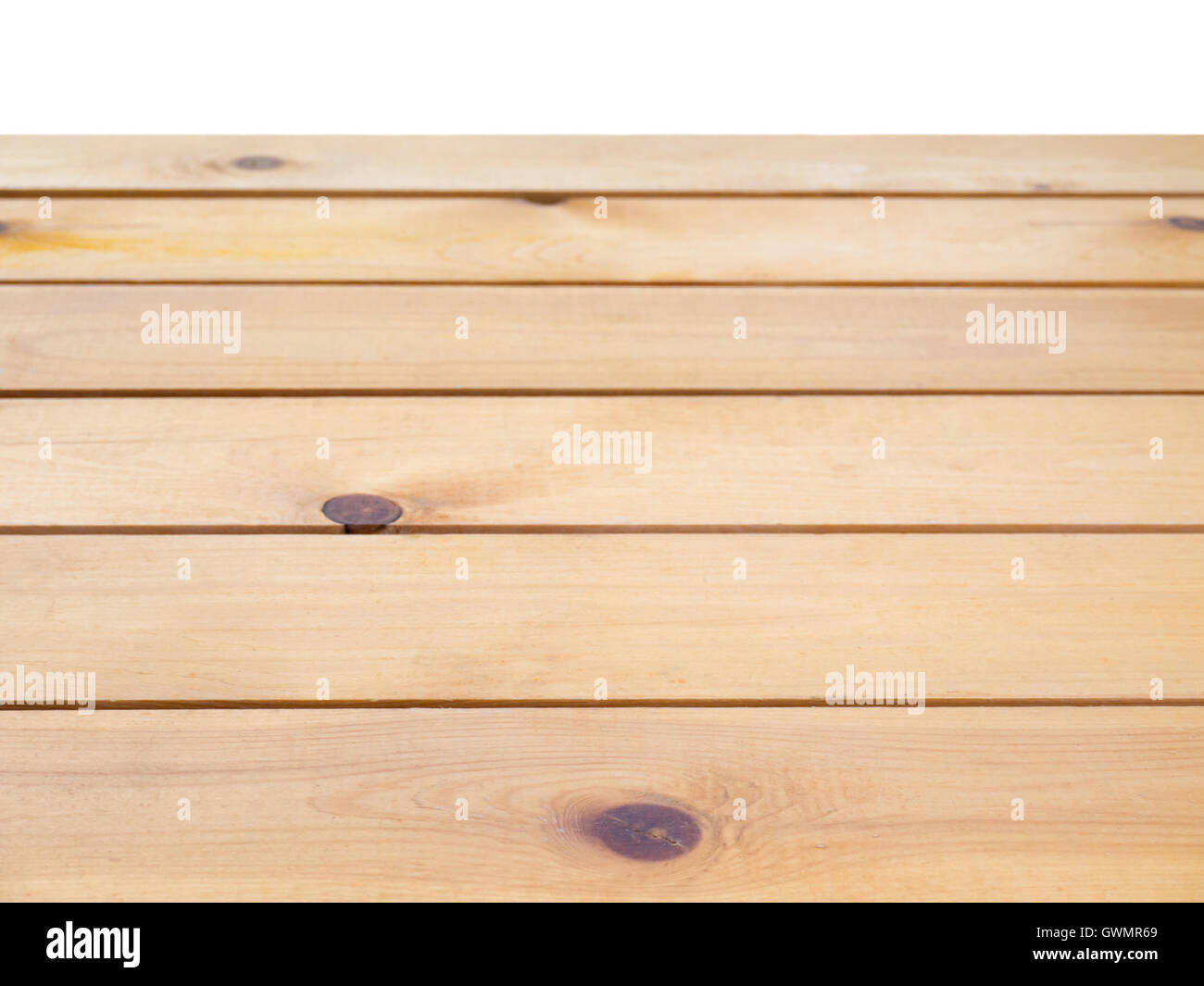Wooden brown planks parallel top view background isolated on white ...