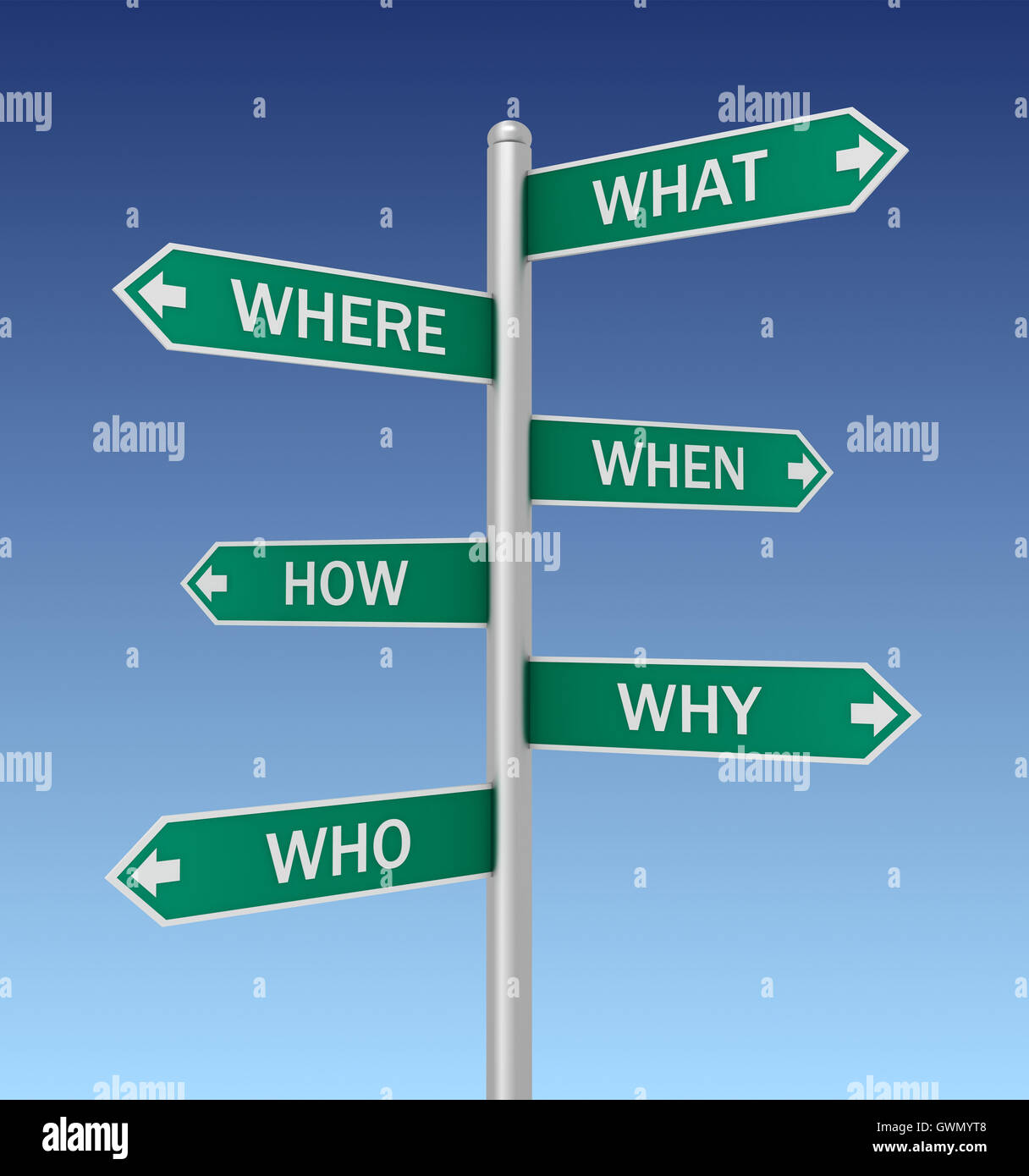 questions direction signs concept 3d illustration Stock Photo Alamy