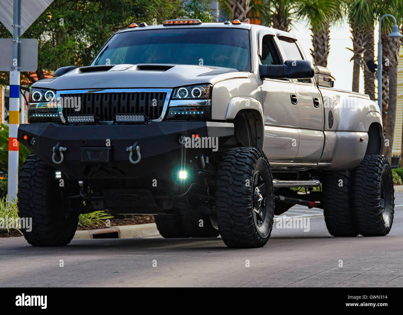 Super Diesel Chevy Pickup Truck, custom. Panama City Beach, Florida Stock  Photo - Alamy