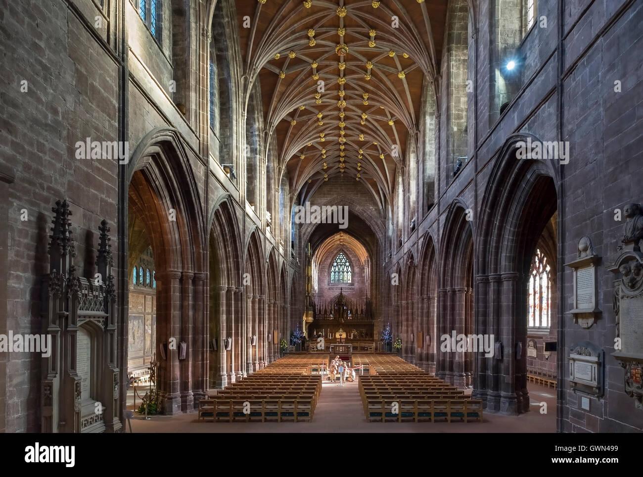 Interior of Chester Cathedral, Chester, Cheshire, England, UK Stock Photo