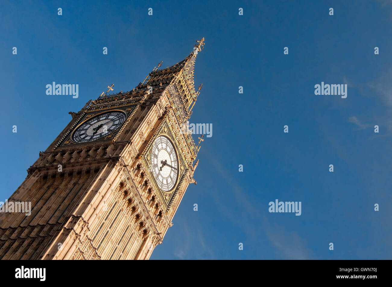 Big Ben Clock Tower, Houses of Parliament, London, England, UK Stock Photo