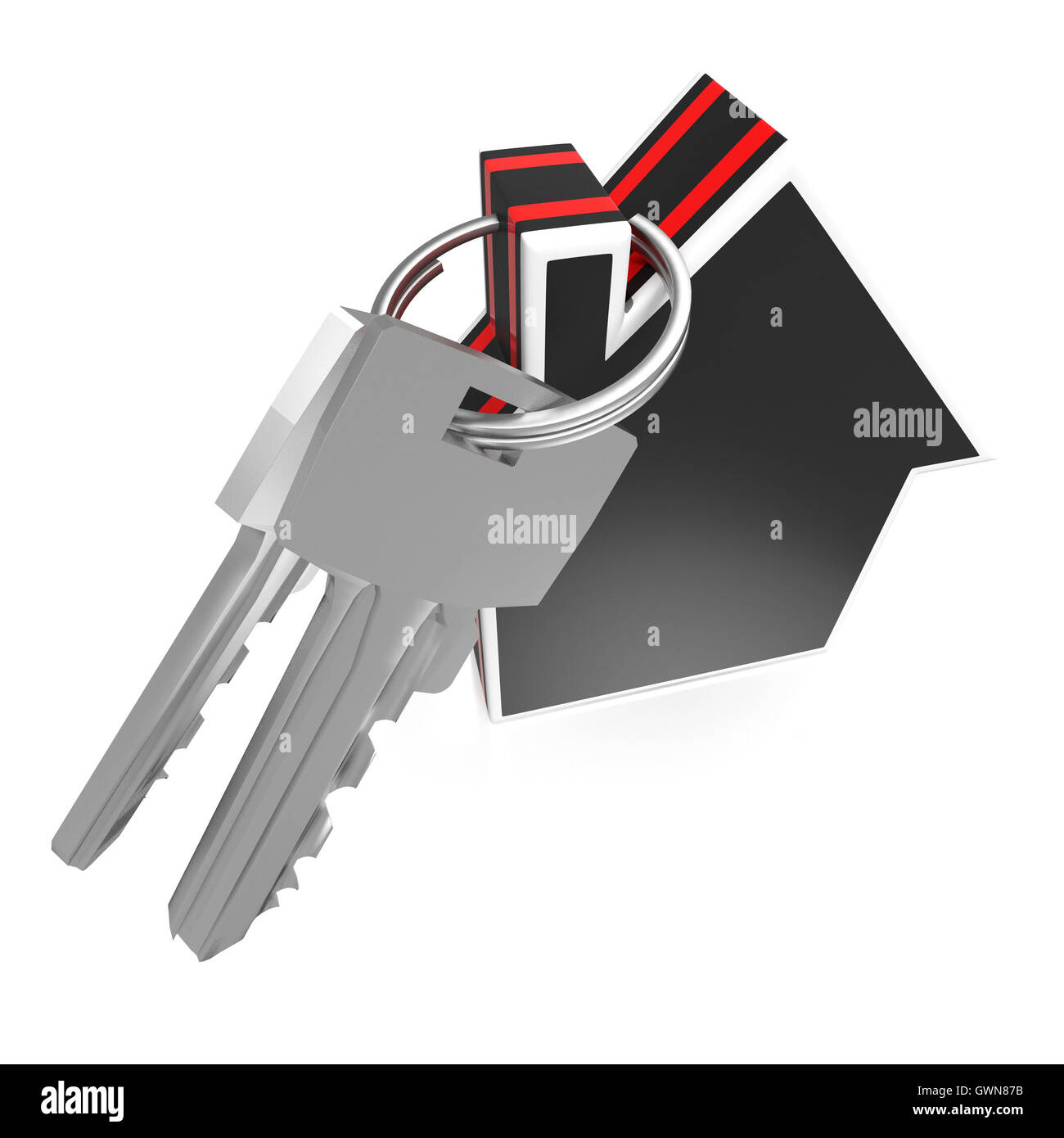 Keys And House Showing Home Security Stock Photo