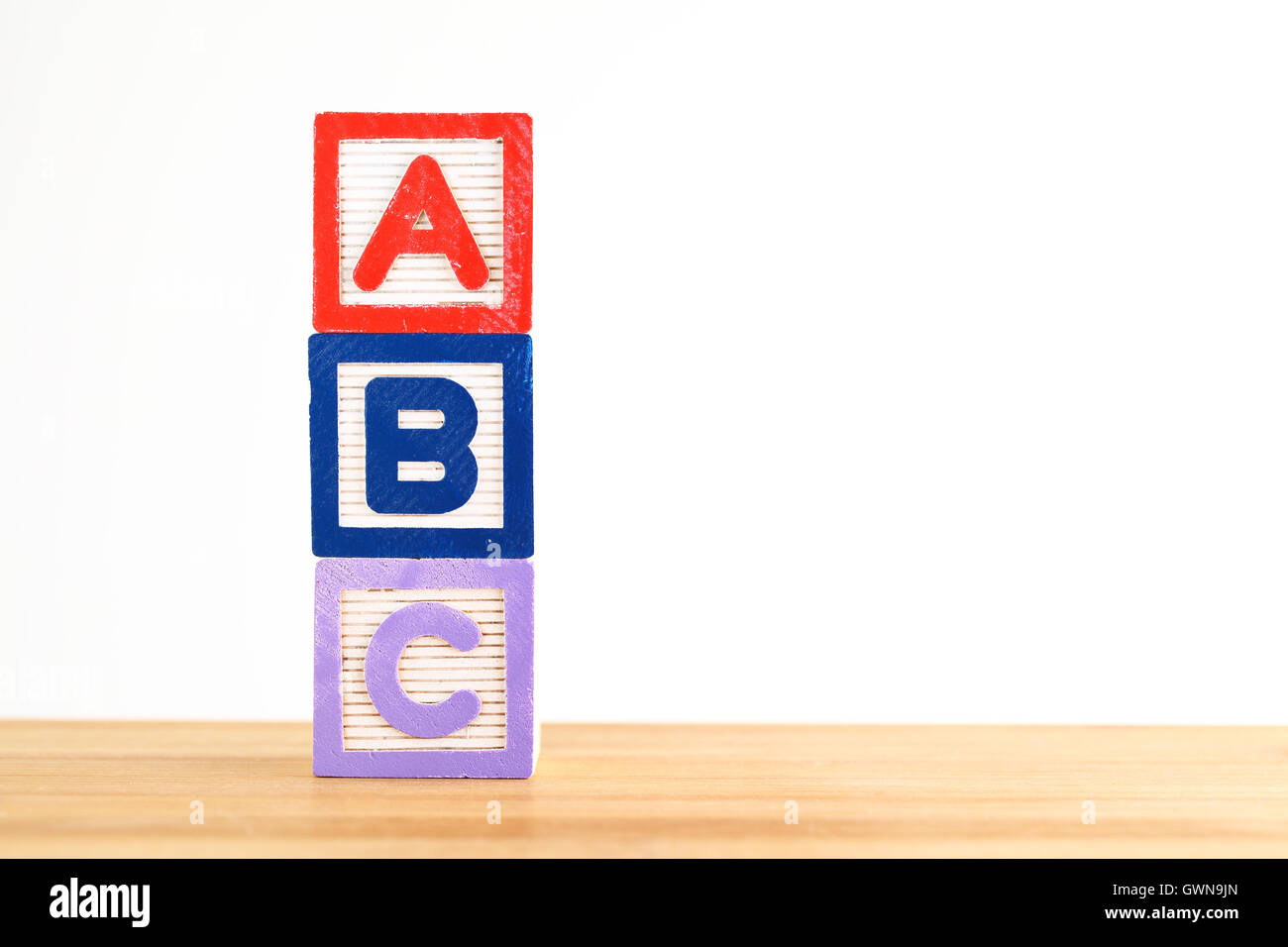 ABC wooden toy block Stock Photo - Alamy