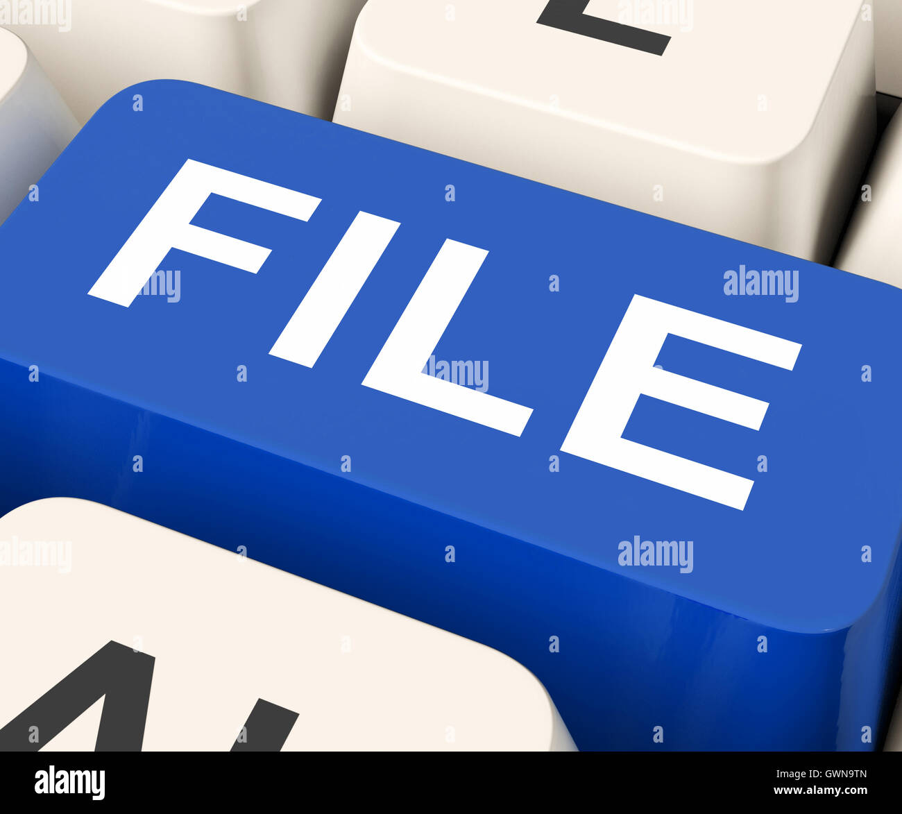 File Key Means Filing Or Data Files Stock Photo Alamy