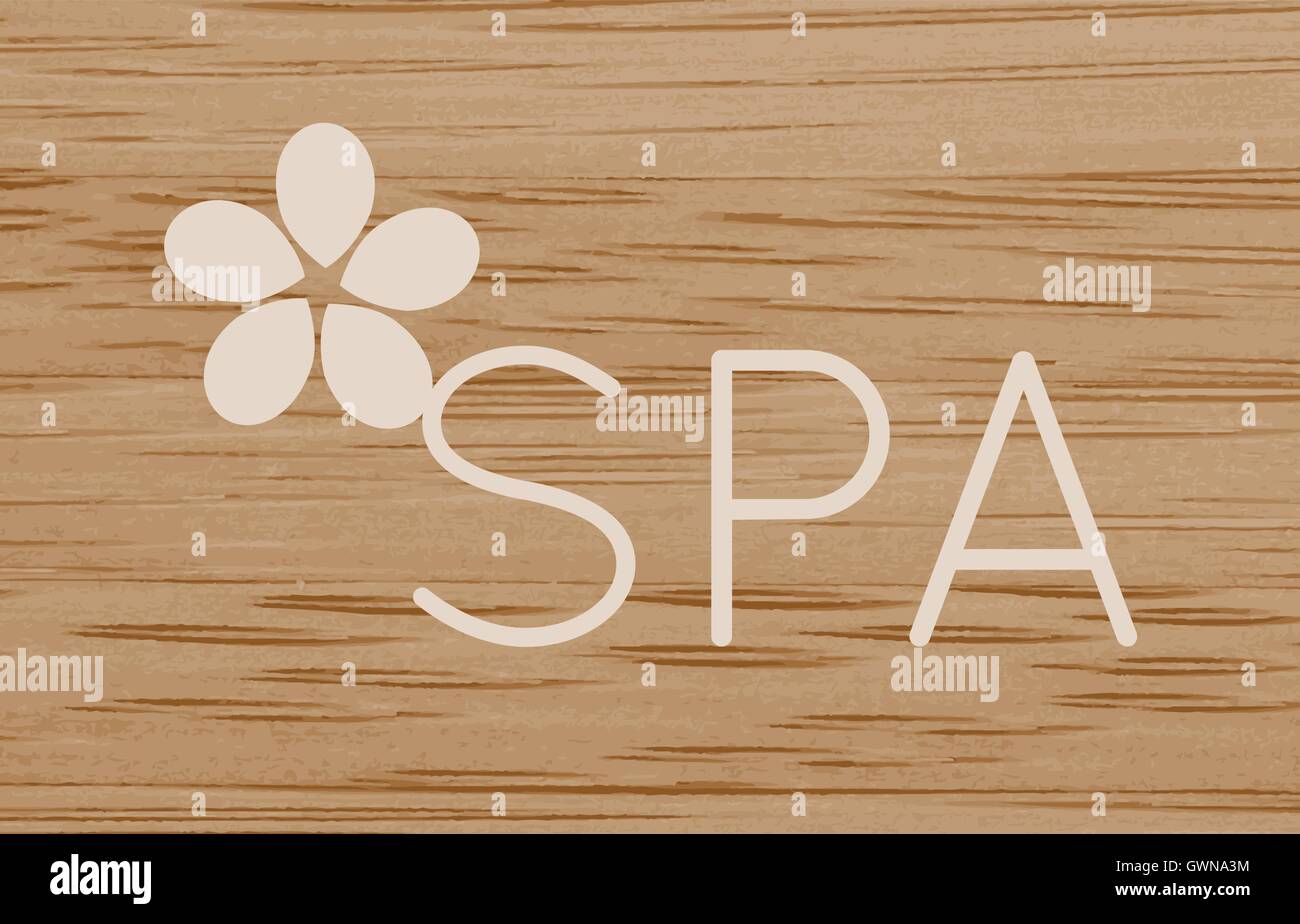 Spa sign on the bamboo background Stock Vector