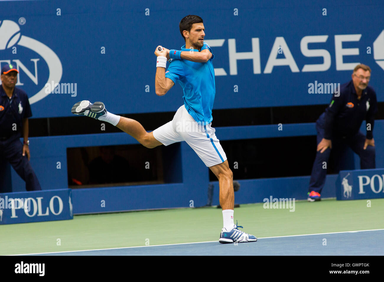 Novak Djokovic (SRB) competing in the 2016 US Open Men's Final Stock Photo