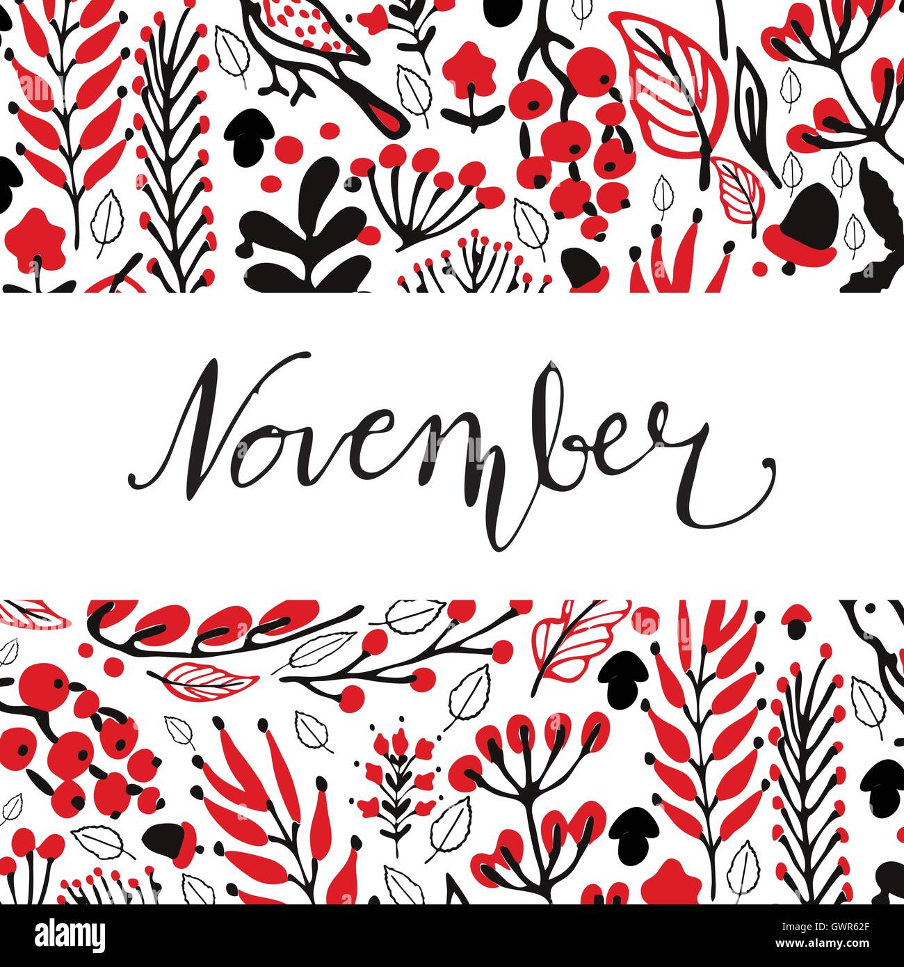 Hand drawn autumn background Stock Vector Image & Art - Alamy