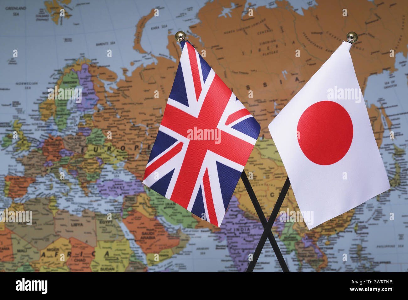 UK and Japan flags Stock Photo Alamy