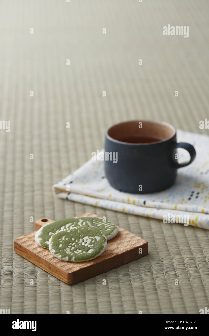 Tea and Japanese pastry Stock Photo Alamy