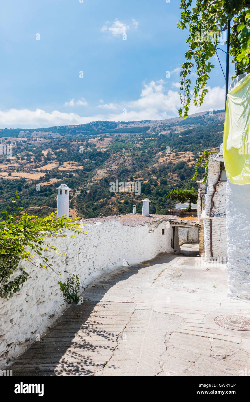 Unique chimneys of Capileira, Spain, a "white village Stock Photo Alamy