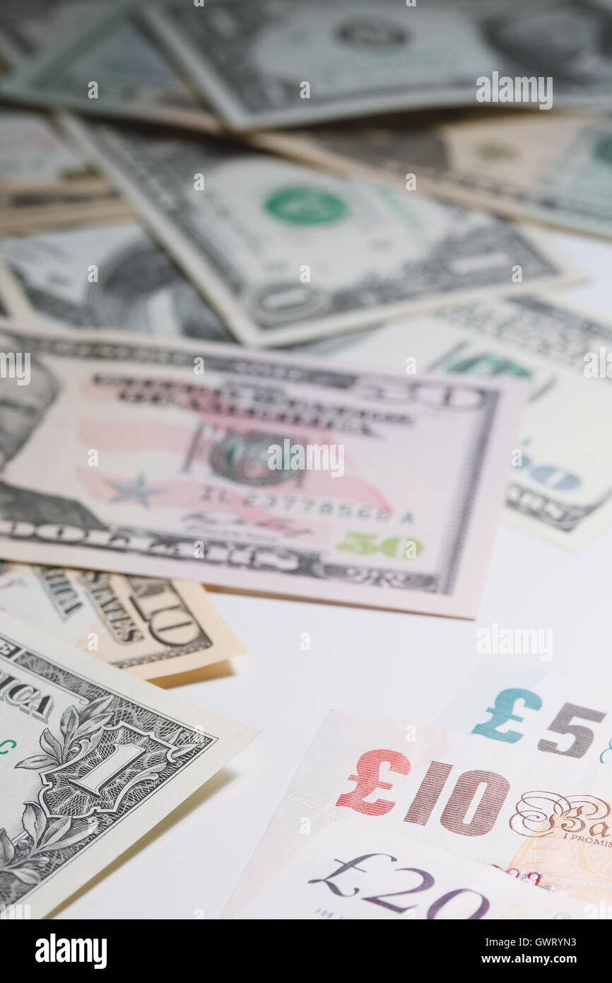 Dollars and Pounds Stock Photo Alamy