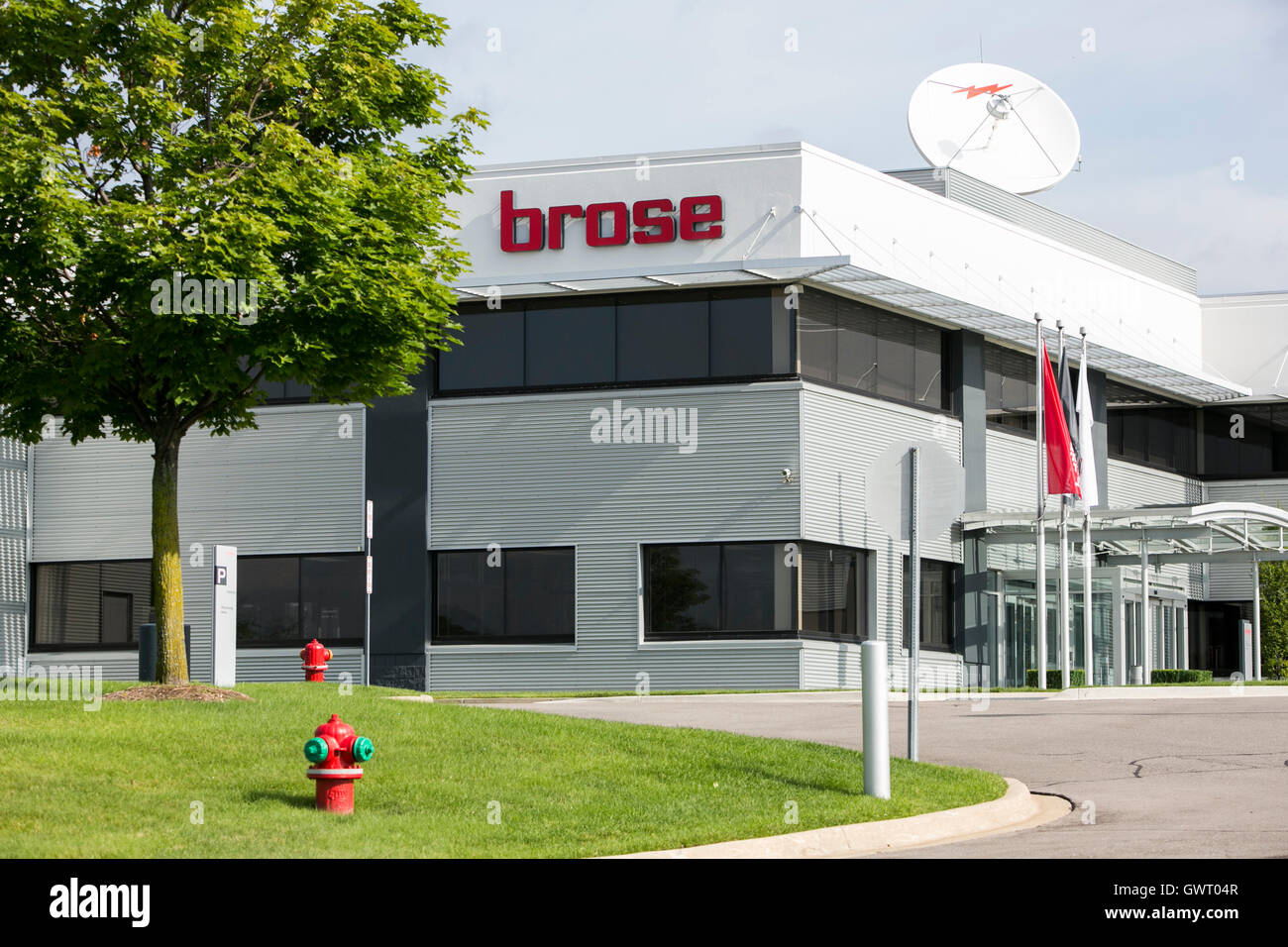 A logo sign outside of a facility occupied by Brose Fahrzeugteile GmbH