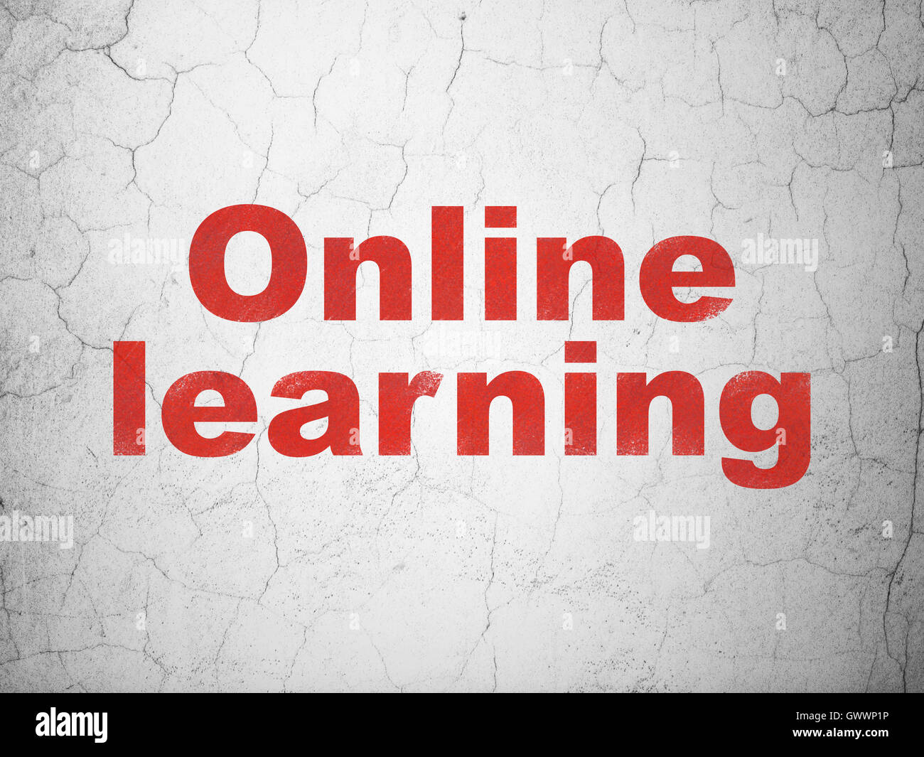 Learning concept: Online Learning on wall background Stock Photo - Alamy
