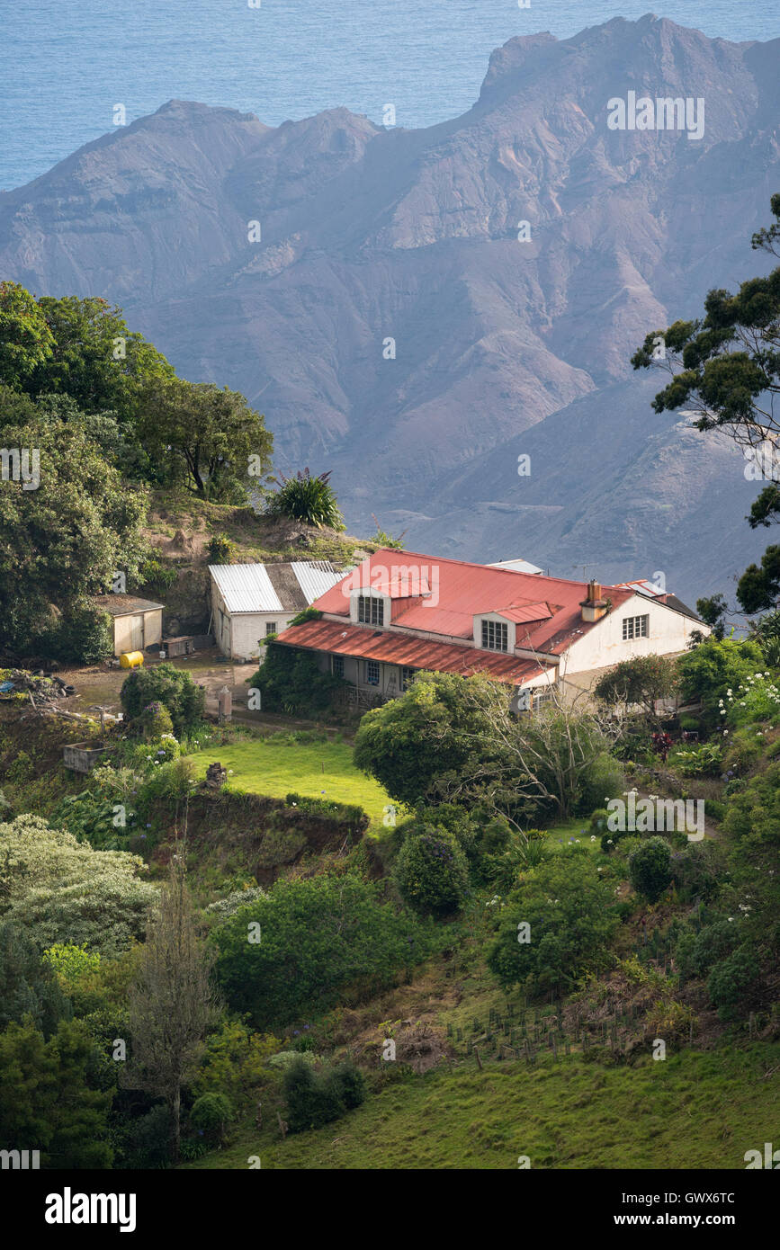 Typical St Helena house in the Sandy Bay region of the island in the South Atlantic Ocean Stock Photo