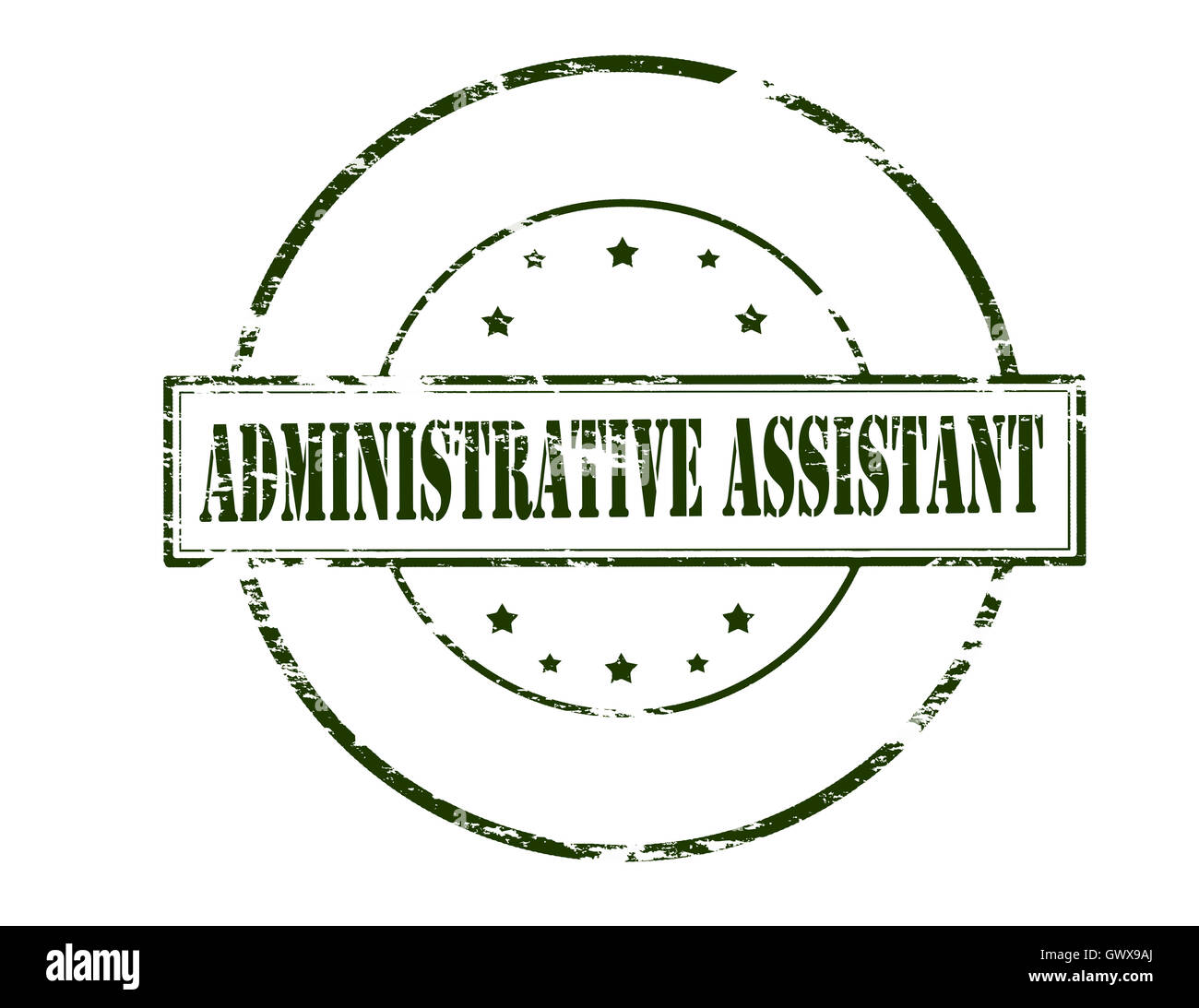Rubber stamp with text administrative assistant inside, vector illustration Stock Photo