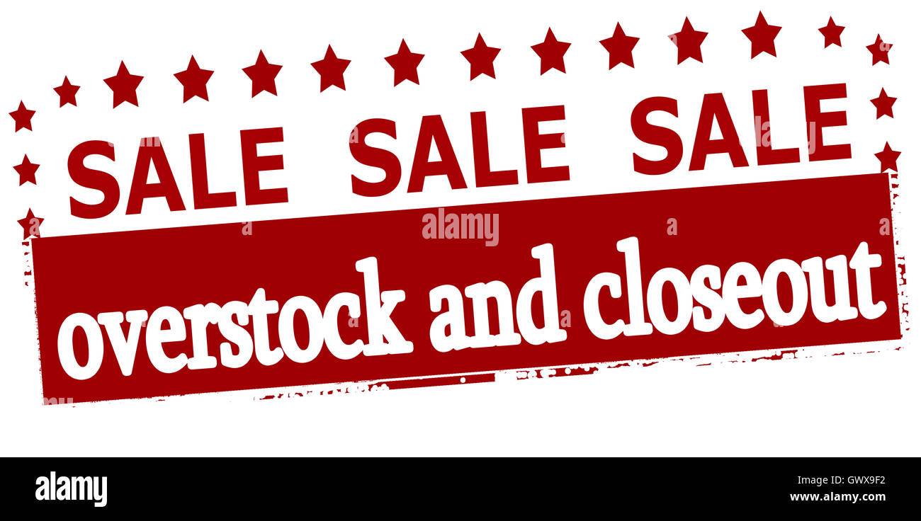 Rubber stamp with text sale overstock and closeout inside, vector illustration Stock Photo