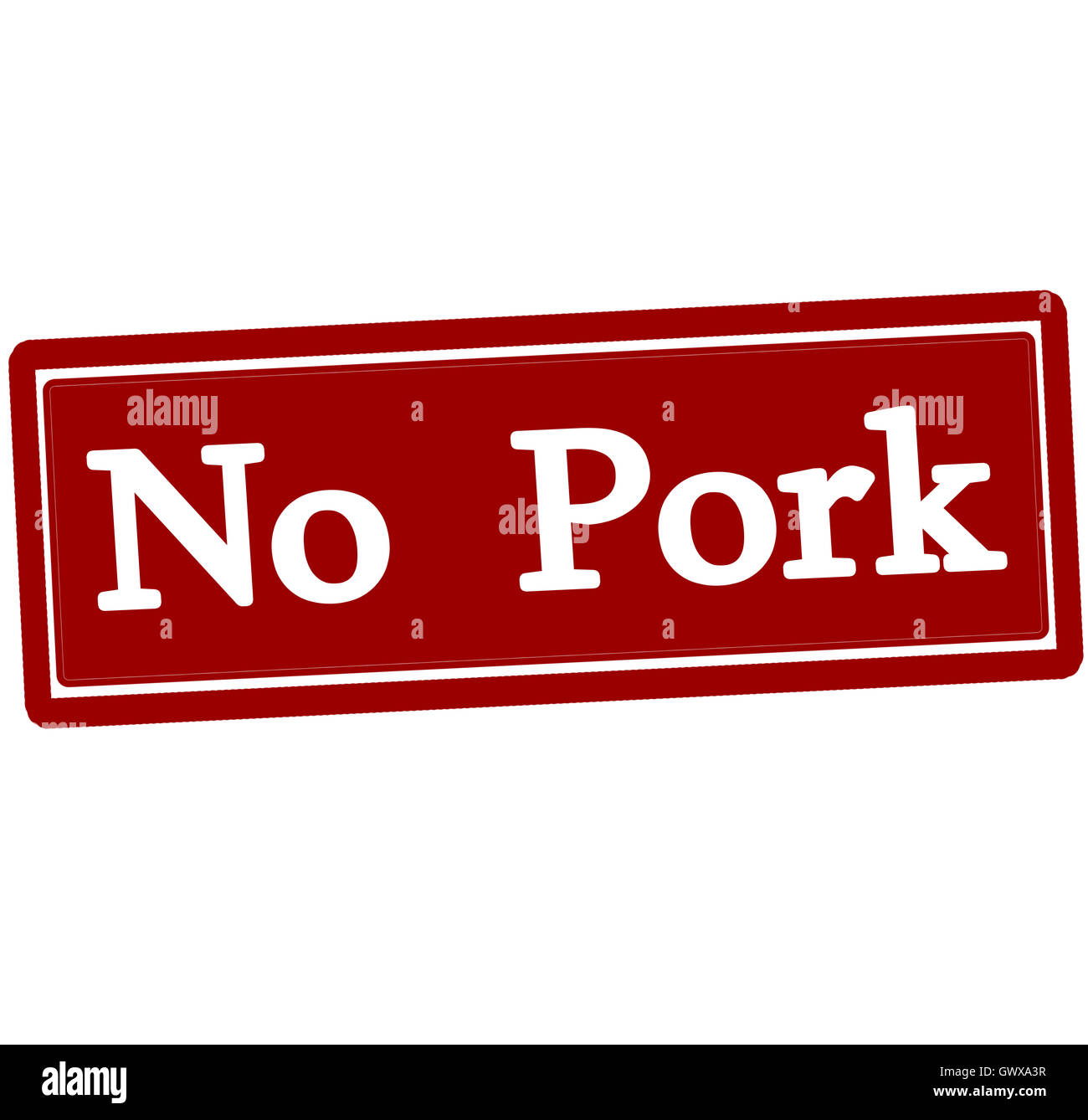 Rubber stamp with text no pork inside, vector illustration Stock Photo