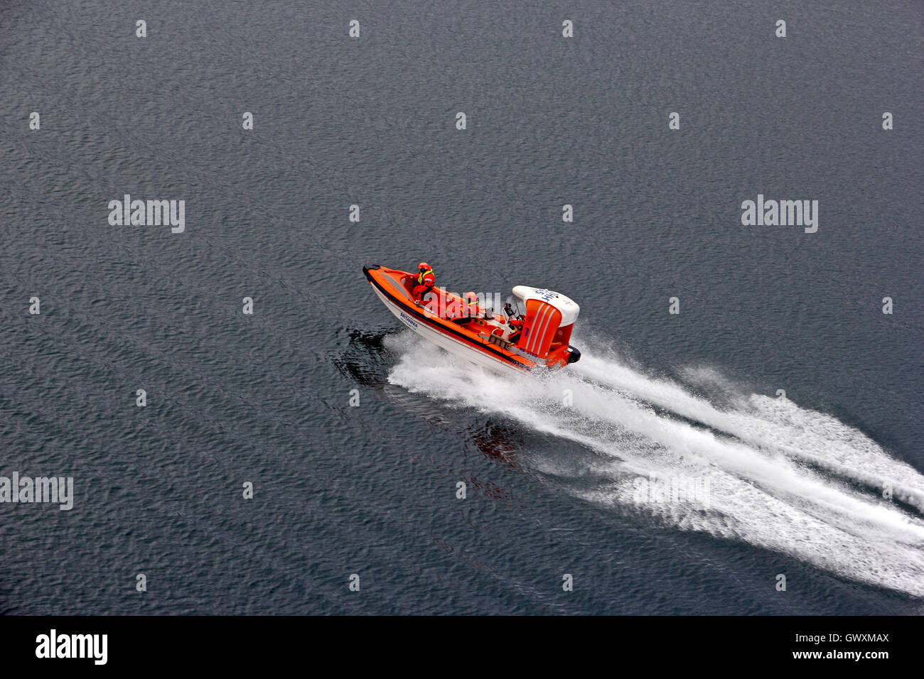 Rescue boat from P & O cruise ship Britannia, on recovery exercise Stock Photo Alamy