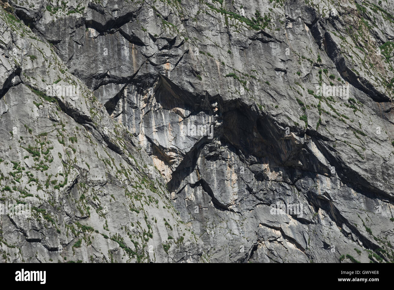 Mountain rough stone texture closeup, natural background Stock Photo